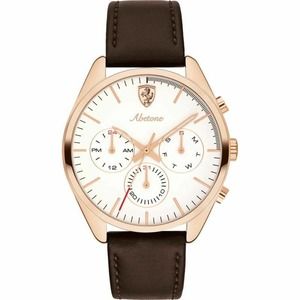 Ferrari Men's Scuderia Abetone Rose Gold Brown Leather 42mm Chronograph Watch